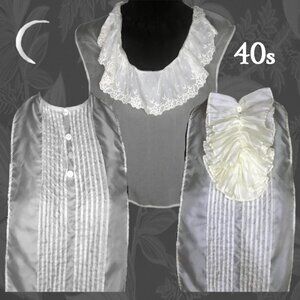 40s Vintage Dickies, Lot of Two Dress or Jacket Jabot Dickey Inserts